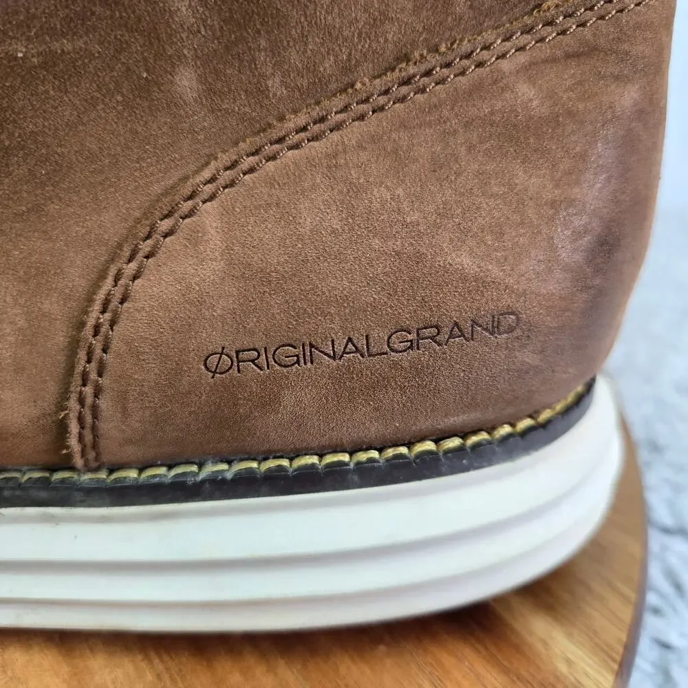 Cole Haan Mens 12M OriginalGrand Brown Leather Casual Lifestyle Chukka Boots